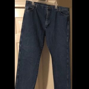 Wrangler Vintage 42x30 Blue Denim Cowboy-Cut Boot-Cut Jeans 13MWZGK
